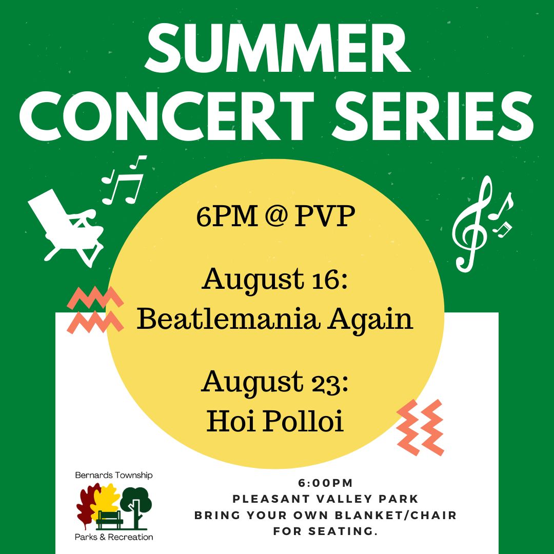 Bernards Township NJ P&R Summer Concert Series